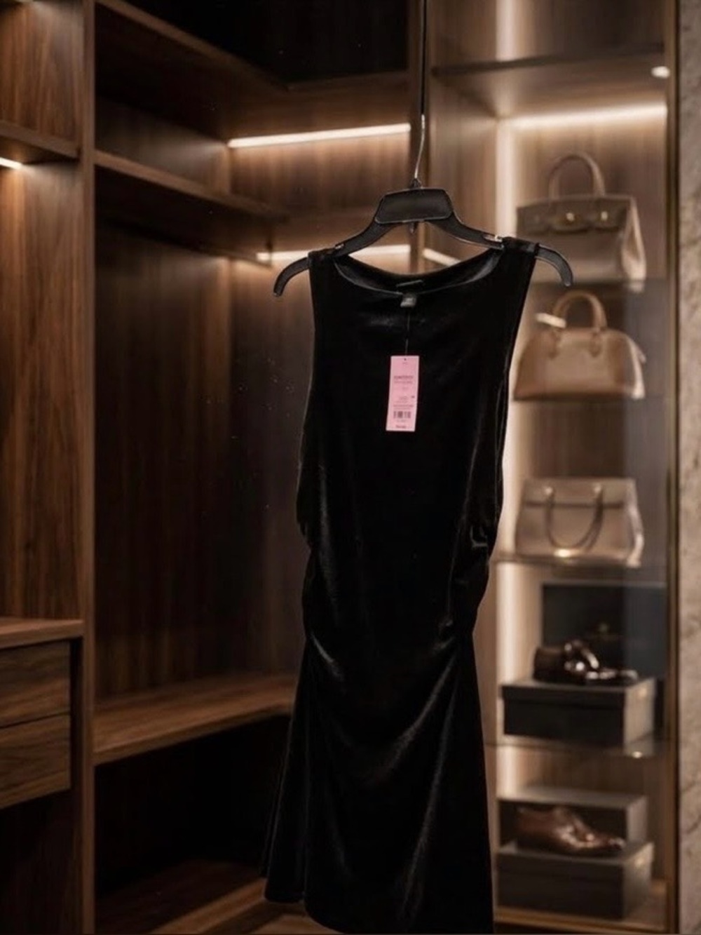 wild fable Black Velvet Sleeveless Mini Dress
